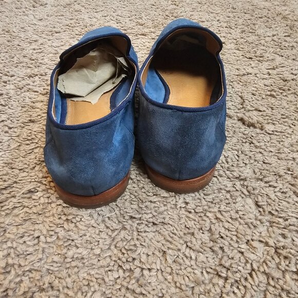Franco Sarto Leather A FALLON Suede Slip On Flats Size 9 M Blue Square Toe Bone - Picture 8 of 10